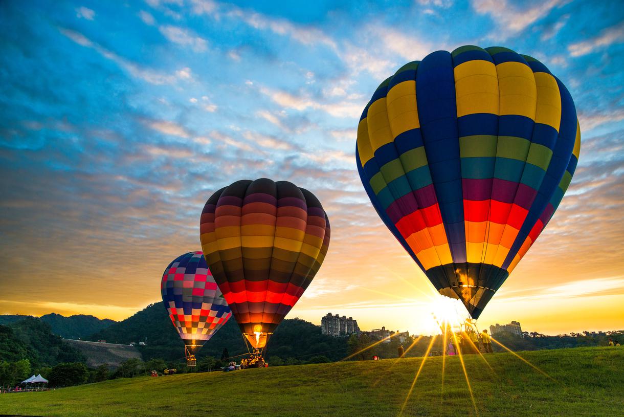 a large hot air balloon in the sky